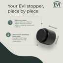 EVI Door Stoppers | Stainless Steel Door Handle Stopper - Adhesive and Screw Fastening - Protector Rubber - 1.1 x 1.1 Inch Black Door Stopper