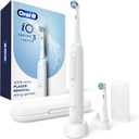 Oral-B iO Deep Clean Rechargeable Electric Powered Toothbrush, Icy Blue with iO Series 3 Limited, 2 Brush Heads and Travel Case - Pressure Sensor to Protect Gums - 3 Cleaning Settings - 2 Minute Timer (1 Count (Pack of 1))
