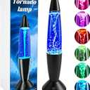 Twister Hurricane Light, 14-Inch Tornado Lamp Glitter Motion Light 7 Colors Touch Changing Night Light Relaxing Table Lamp for Home Bedroom Office Decoration Lighting Decor (Black)