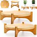 Pumtus 2 Pack Bamboo Plant Stand, Mid Century Modern Planter Stand, Detachable Flower Pot Holder, Sturdy Potted Plant Rack for Indoor Outdoor Garden Home, Fits Up to 8 Inch Planter (Pot Not Included)