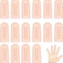 16Pcs Gel Finger Cots with Air Holes, Gel Finger Protectors Finger Covers Protection for Finger Tips, Breathable Finger Covers Finger Caps Gloves Finger Protectors for Wound, Finger Cracking