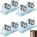 BiJun 4 Wheel Trolley Assembly Roller Strut Channel Trolley Heavy Duty Barn or Shed Sliding Doors for Use with 1-5/8" Wide and All1-5/8 Taller Strut Channel (Silver 4 Packs)