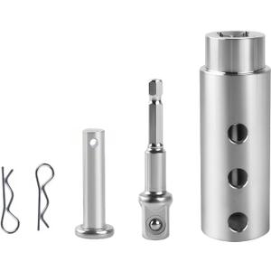 Trailer Jack Drill Adapter, 1 Inch Drive Shaft Compatible, Turbo ez Crank Jack Adapter Tool & 1/2 Inch Socket Bit, Heavy Duty for RV, Construction, Dump Trailers (DIY, Campers)