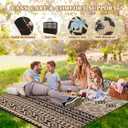 Wallona Outdoor Rugs 9x12 ft Patio Waterproof Clearance Indoor Outdoor Large Carpet for Patio Plastic Straw Reversible Area Rugs Mat for RV, Camping, Balcony, Beach, Picnic, Porch, Boho Black & Beige