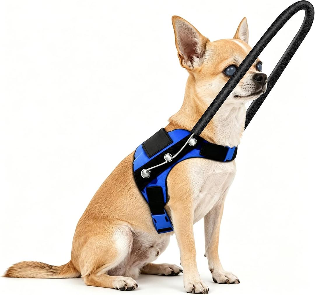 Protective Halo Harness for Blind Dogs, Adjustable Collision Prevention Vest with Soft Padding and Secure Fit for Small and Medium Dogs (14-18in)