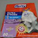 Hefty Ultra Strong 13 Gallon Trash Bags, Tall Kitchen Trash Bags 13 Gallon Size, Drawstring Closure, Continuous Odor Control, White, Lavender and Sweet Vanilla Scent, 80 Bags