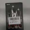 Short Press on Nails Square Fake Nails with Hearts Designs Glue on Nails Burgundy Full Cover Nails Press ons Glossy False Nails Artificial Stick on Nails for Women 24Pcs