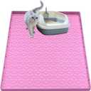 Cat Litter Mat, Silicone Large Cat Mat for Litter Box - 34x22 in, Waterproof & Non-Slip, Durable & Easy Clean, Pink