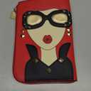 Novelty Unique 3D Lady Face PU Leather Top Handle Satchel Handbags for Women Funky Tote Purse Hobo Crossbody Shoulder bags (Red)