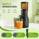 Juicer Machines, 150W Cold Press Juicer with Wide Chute, Slow Masticating Juicers, High Juice Yield for Leafy Greens, Fruits & Vegetables, Easy to Clean