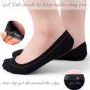 6 Pairs No Show Socks Womens Low Cut Invisible Non Slip Footies Nylon Socks (Black, XL)