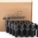 GAsupply 14x1.5 28mm Shank Lug Bolts, 20pcs Black Conical Seat 56mm Tall Lug Studs for Wheel Spacers, 17mm Hex