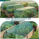 Threehoney 4 Pcs 35'' x 14'' x 16'' Pop up Garden Mesh Plant Cover Outdoor Plant Protector Garden Row Raised Bed Cover with Ground Nails Crop Cage Net for Seedlings Vegetable Fruit Herbs (Dark Green)