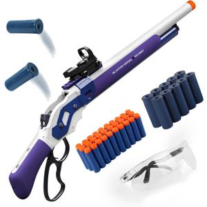 Shell Ejection Toy Rifle Lever Action Shotgun Toy Foam Blaster with Protective Goggle and Stirp Band for Teen Youth
