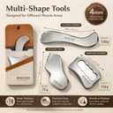 Muscle Scraper Tool Set, Stainless Steel IASTM Massage Tools | Body scraper and fascia massage set for shoulders, back, arms and legs, with rounded edges and a portable storage pouch.