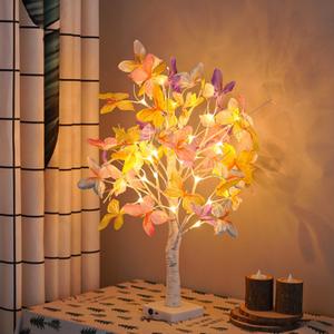 LED Butterfly Birch Tree Lights Artificial Tree Lamp Twinkle Lighted Tree 3 AA or USB Powered for Bedroom Fireplace Table Decoration