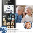 Panasonic Cordless Phone with Answering Machine, Advanced Call Block, Bilingual Caller ID and High-Contrast Display, Expandable System with 3 Handset Cordless Telephones - KX-TGD833M (Metallic Black)