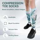 likloks Compression Toe Socks for Men & Women Over-The-Calf (OCT) Athletic Running Printed Socks with Toes (3 Pairs) (S)