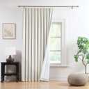WEST LAKE Natural Bailey Pinch Pleated Blackout Curtains with Liner 84 Inches Long,Modern Linen Blended Drapes for Bedroom Living Room Patio,Back Tab Window Treatment for Track,60" Wx84 L,1 Panel