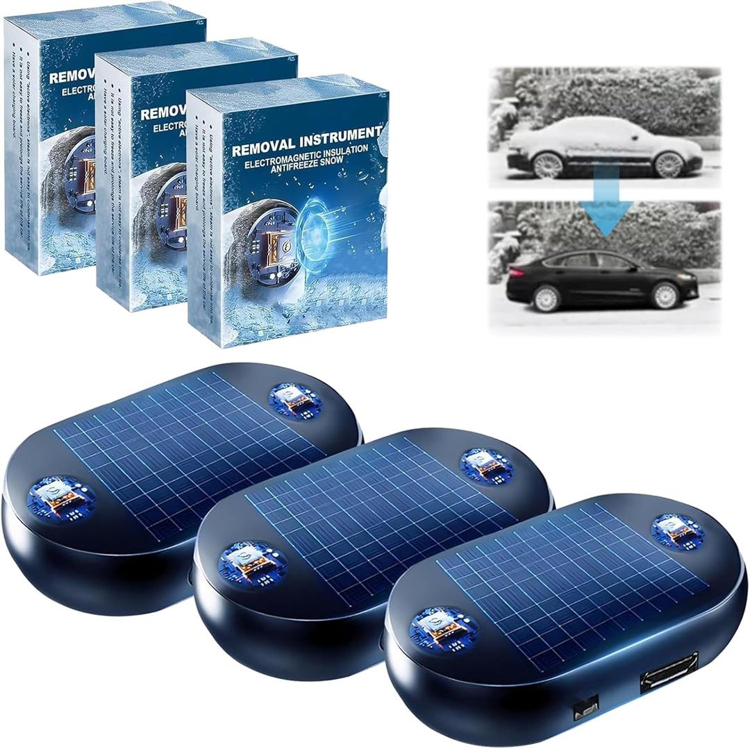 3Pcs Anti-Freeze Electromagnetic Car Snow Removal Device, 2026 Upgrade Electromagnetic Snow Removal