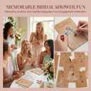 Guess the Dress & Draw the Dress Bridal Shower Game Kit for 30 Guests 97-Piece Complete Set with Permanent Pencils, Stickers & Hemp Rope, Wedding Shower & Bachelorette Party Games