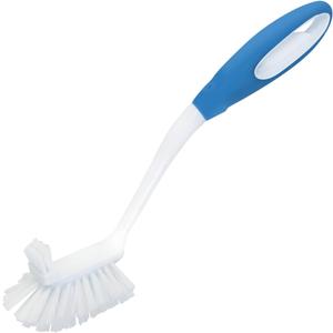 LOLA Pro Utility All Purpose Kitchen Cleaning Brush, Durable Bristles, Comfort Ergonomic Rubber Non-Slip Grip, Built-in Food Scraper, 1 Pack