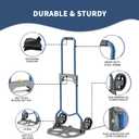 Folding Hand Truck Dolly, 200lbs Hand Cart with Telescopic Handle | Collapsible, Lightweight, Portable Dolly Cart with Wheels, Foldable for Shopping, Grocery, Travel, Home Use