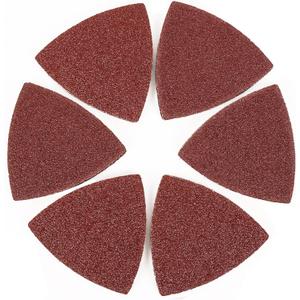 Coceca 100pcs Triangle Sanding Pads Sandpaper Hook and Loop Sanding Sheet for Wood Fit 3-1/8 Inches Oscillating Multi Tool, 40/60/80/120/180/240 Grit
