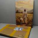 Jesus Leaves The 99 Sheep Canvas Wall Art Christian Lost Sheep Poster Prints Jesus and Lamb Painting God Religious Faith Painting Wall Decor Artwork for Home Church Prayer Room16x24 (Stretched Canvas On A Wooden Frame)