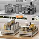 Under Sink Organizer, 2 Packs Under Sink Organizers and Storage, Slide Out Pull Out Cabinet Organizer Shelf with Metal Drawers for Kitchen Bathroom Pantry, Gray