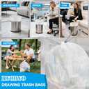 180 Counts Drawstring Small Trash Bags 2-4 Gallon, 4 Gallon Mini Trash Bag Extra Strong, Small Garbage Bags Unscented, Stretchy, Quick Cinch for Bathroom Bedroom Office,White