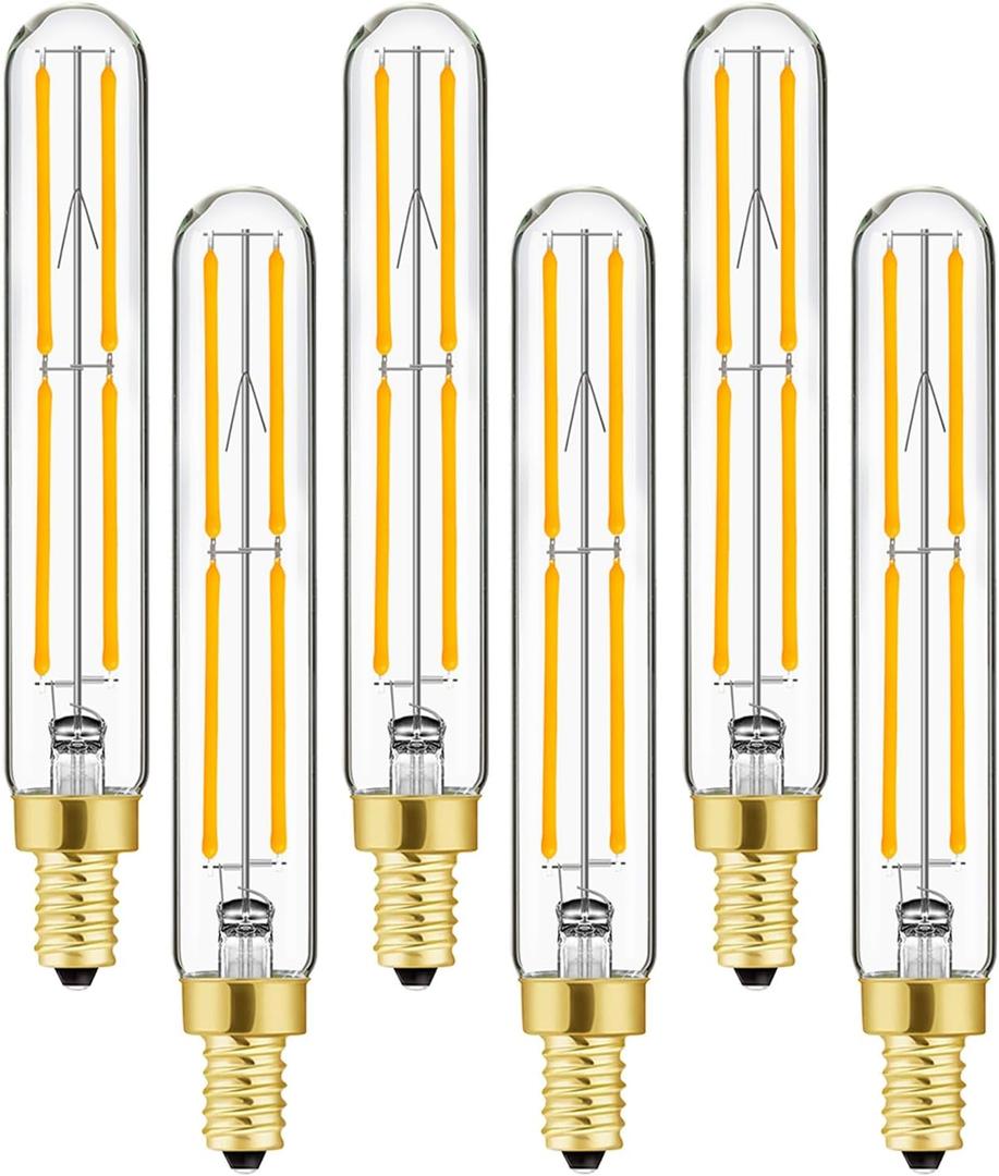 E12 LED Bulb Dimmable 6W Equal 3000k Soft White T6 E12 Candelabra Bulb 60 watt for Chandeliers,Ceiling Fan,Pendant,Wall sconces AC120V 600LM e12 Light Bulb 6Pack