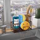 Vanwood Sponge Holder for Kitchen Sink with Self Tray, Sink Caddy Cocina Organzier with Brush Holder, Dish Sponge Caddy for Kitchen Organizers Storage Essentials (Bronze, 8.20"3.54"5.50")