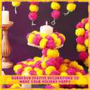 Yunsailing 10 Pcs 5 ft Marigold Garland Day of The Dead Artificial Marigold Flowers Garland for Wedding Indian Diwali Decoration, Dia De Los Muertos Decoration (Yellow and Purple)