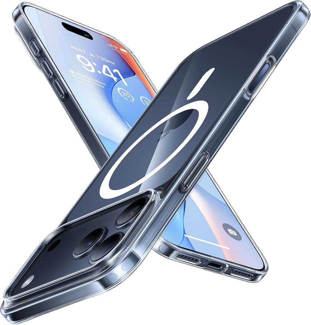 TORRAS Magnetic Slim-Fit for iPhone 17 PRO MAX Case, Ultra-Thin 17 ProMax Phone Case Compatible with MagSafe, Light Anti-Scratch Matte Hard PC Bayer 6.9 inch OriginFit, Clear (4-Diamond Clear)