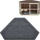 CroBlissful 42.5 x 23.8 Inch Dog Kennel Pad Furniture Crate Corner Washable Bed Large Dog Deluxe Crate Bed Pet Cage Sleeping Mat Soft Indoor Pet Corner Side Table(Only Mat)(Gray,Plush)