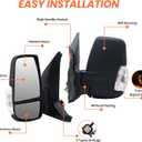 Driver Side Mirror,Mirrors Compatible with 2015-2021 Ford Transit 150 250 350 350 HD,Transit Side View Mirror with Power Glass,Heated,Signal Light,With Indicator Short Arm 6 Pins(Black), Left Driver Side