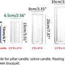 Hewory Glass Cylinder Ribbed Vases Set of 18, Tall Clear Vase for Centerpieces, Hurricane Candle Holders for Pillar or Floating Candles, Round Vases for Wedding Anniversary Events Home Table Decor