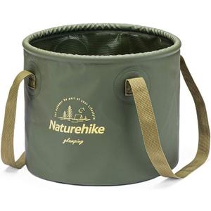 Naturehike Multifunctional Collapsible Water Basin, Folding Tub, Portable Bin, Lightweight Foldable Bucket with Handles for Camping, Dish Washing, Laundry, Fishing, Hiking (10L, Army Green)