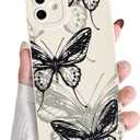 3 x NITITOP Compatible with iPhone 11 Case Cute Aesthetic Butterfly Pattern for Women Girls Soft TPU Shockproof Stylish Full Camera Protective Phone Cover - White