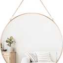 Dahey Hanging Circle Mirror Wall Decor Small Gold Round Mirror with Hanging Chain for Living Room Bathroom Bedroom ,Gold, 11.75" x 11.75"