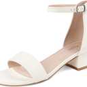Wulubaba Girls Dress Shoes Low Heel Flower Girl Sandals | Open Toe, Ankle Strap, Wedding Party, Little And Big Girls