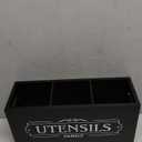 Kitchen Utensil Holder for Countertop, Extra Large Organizers and Storage - Wooden Farmhouse Decor and Utensil Crock for Kitchen Counter, Rustic Countertop Organizer for Cooking Tools(Black)