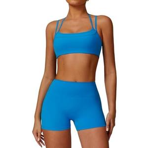 QBGJTD Two Piece Workout Sets For Women Sports Bra Matching High Waist Scrunch Butt Shorts Gym Yoga Athletic Clothes Medium, Blue  QBGJTD Two Piece Workout Sets For Women Sports Bra Matching High Waist Scrunch Butt Shorts Gym Yoga Athletic Clothes Medium, Blue
