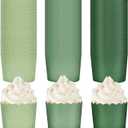 Whaline 120Pcs Sage Green Paper Baking Cups Scalloped Edge Cupcake Wrappers Gradient Green Cupcake Muffin Cases for Wedding Birthday Baby Shower, 3 Colors