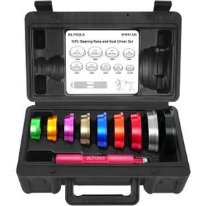BILITOOLS Bearing Race and Seal Driver Set, 10 Piece Metric Bearing Press Kit with 1 Handle & 9 Adapters (39.5-81mm), Seal Installer Kit with Portable Storage Case