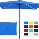 JEAREY 6.5x10' Rectangle LED Lighted Umbrella Patio Umbrella Outdoor w/Tilt