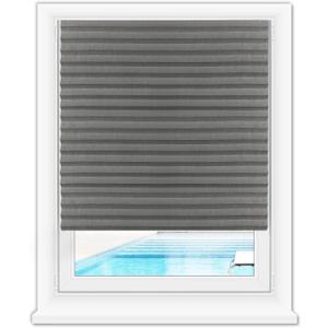 Zipcase 6 Pack Window Blackout Shades, 65% Shading, 36 in x 72 in, Grey
Cordless Light Filtering Pleated Paper Shades, Fits Windows 19”- 36”