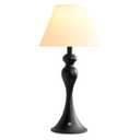Mr.White Rechargeable Cordless Table Lamp with E26 LED Bulb, 5200mAh Battery Operated Portable Table Light with Fabric Shade, for Patio Restaurant Kitchen Bedside Living Room (Black)