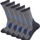 Men's Black Cushioned Anti Odor Blister Resistant Crew Compression Hiking Trekking Mountaineering Socks,Size 7-12